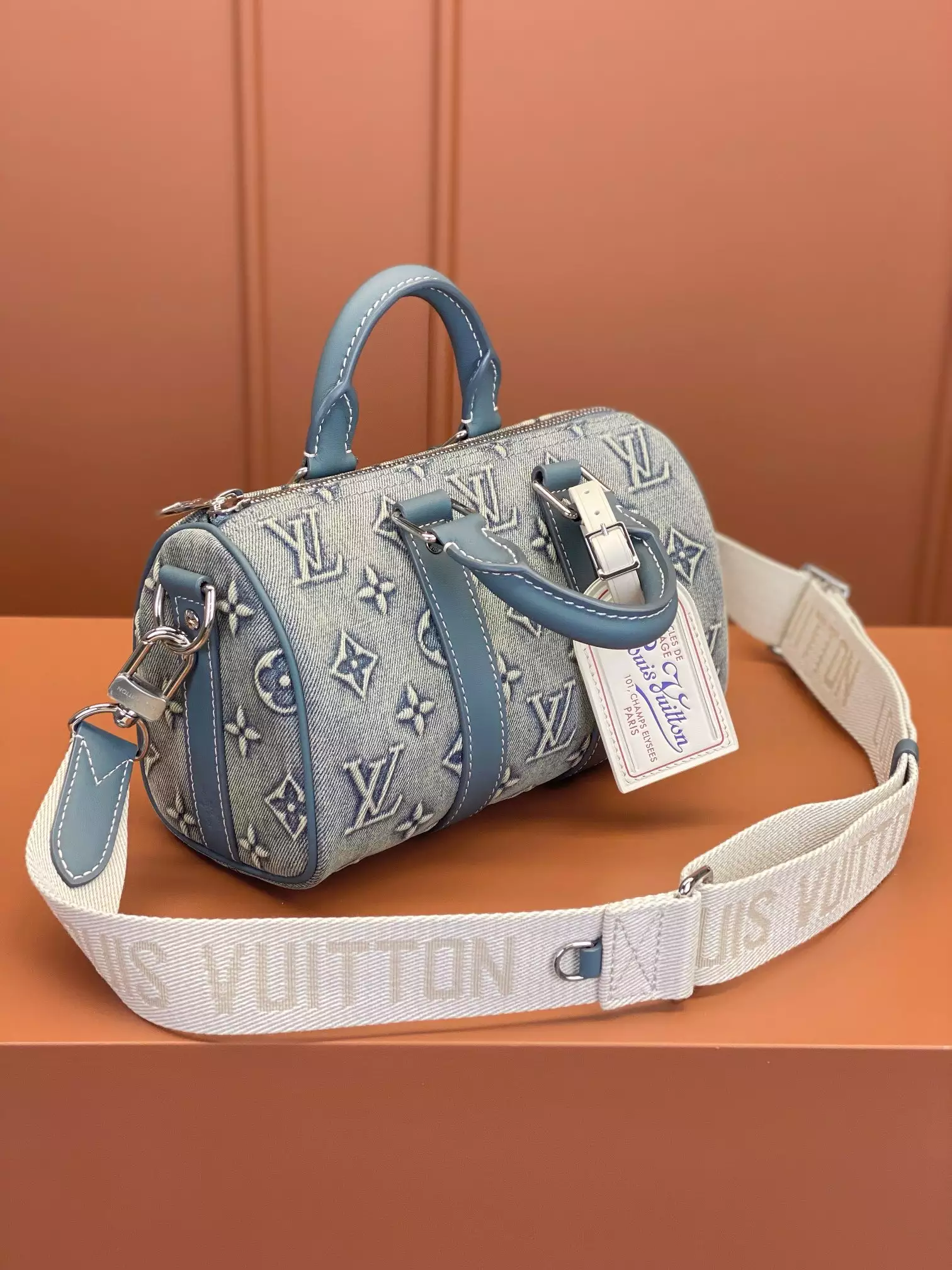 Keepall Bandoulière 25 Monogram Washed Denim Canvas