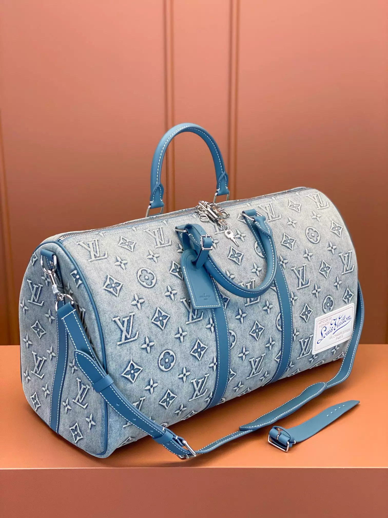 Keepall Bandoulière 50 Monogram Washed Denim Canvas