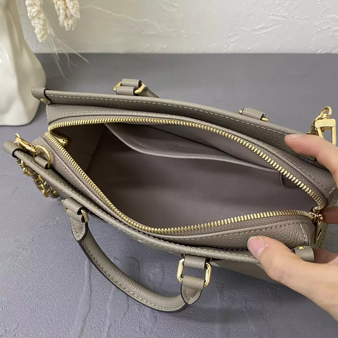 OnTheGo East West Bicolor Monogram Empreinte Dove Gray/Cream Leather