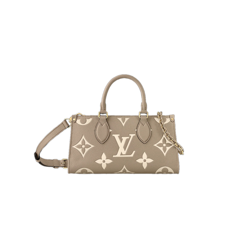 OnTheGo East West Bicolor Monogram Empreinte Dove Gray/Cream Leather