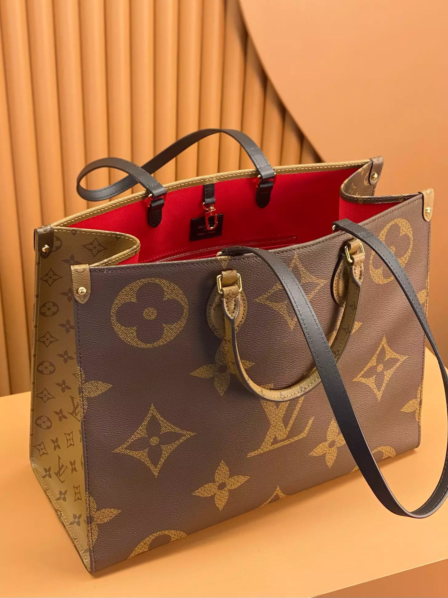 OnTheGo GM Monogram Giant Canvas and Brown