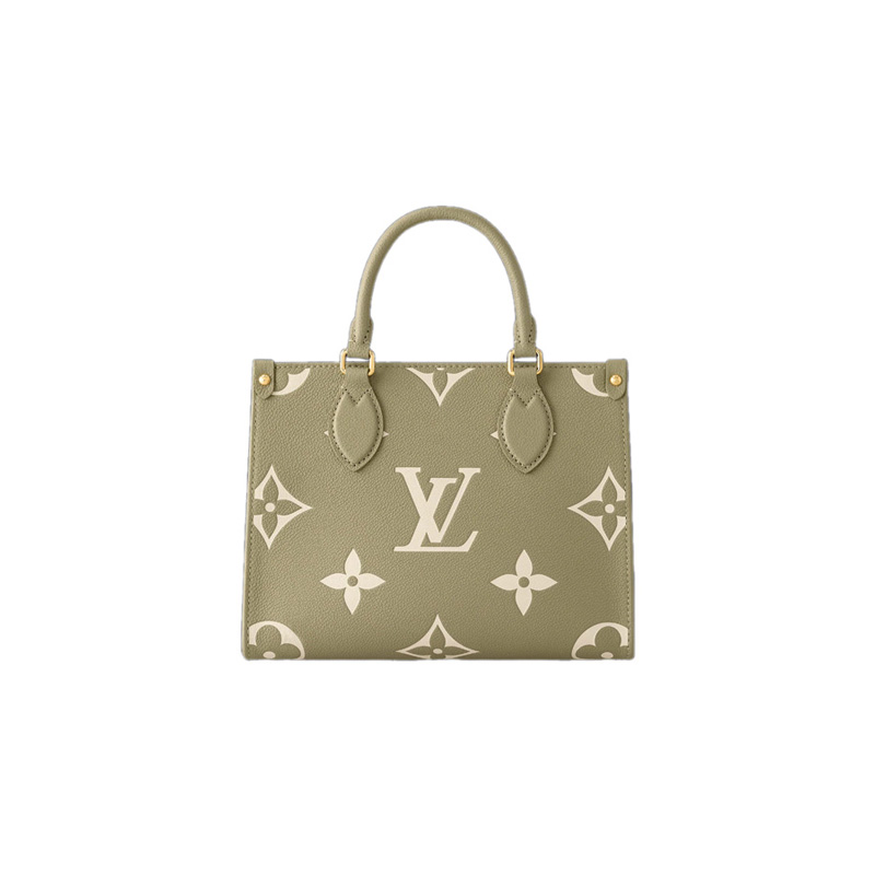 OnTheGo PM Bicolor Monogram Empreinte Light Khaki/Cream Leather