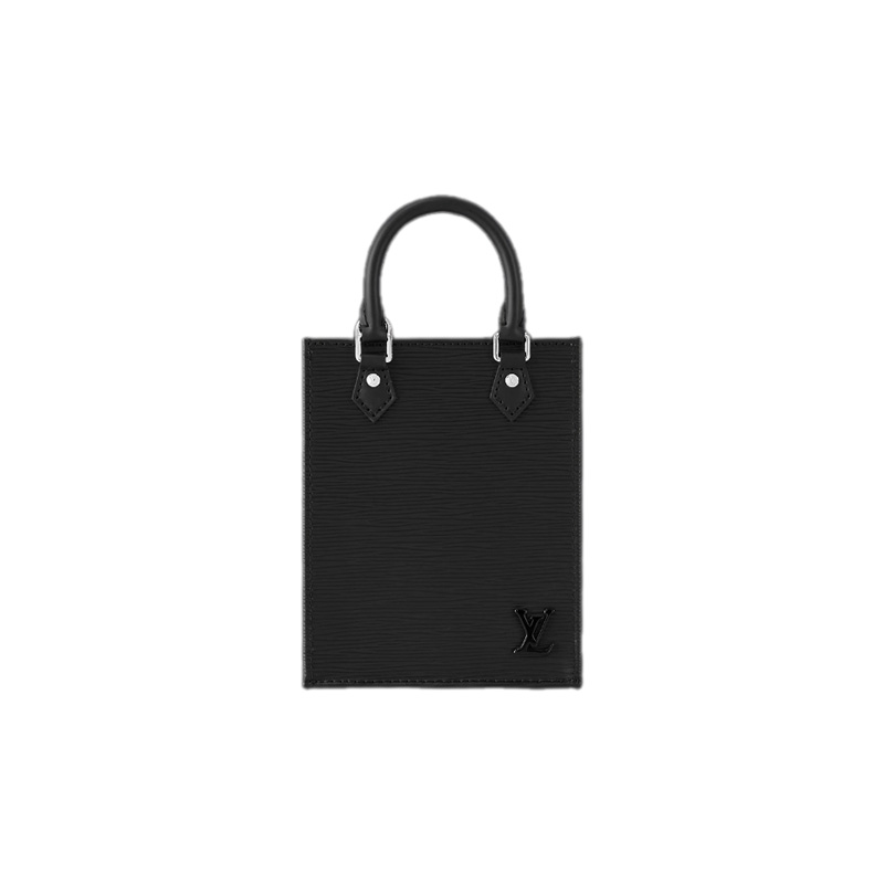 Petit Sac Plat Bag Black Epi Cowhide Leather