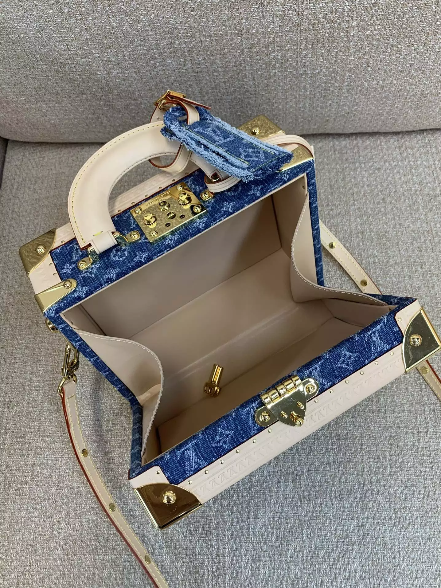 Petite Valise Monogram Denim Blue Canvas