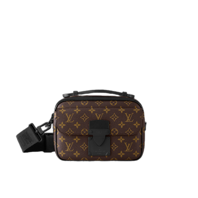 S Lock Messenger Monogram Macassar Canvas