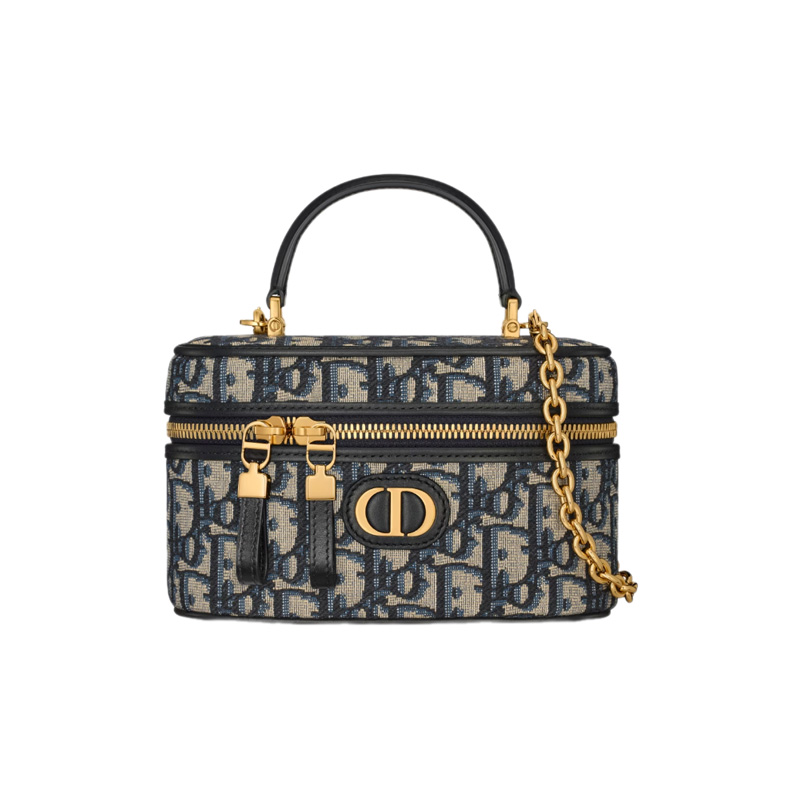30 Montaigne Mini Vanity Case Blue Dior Oblique Jacquard