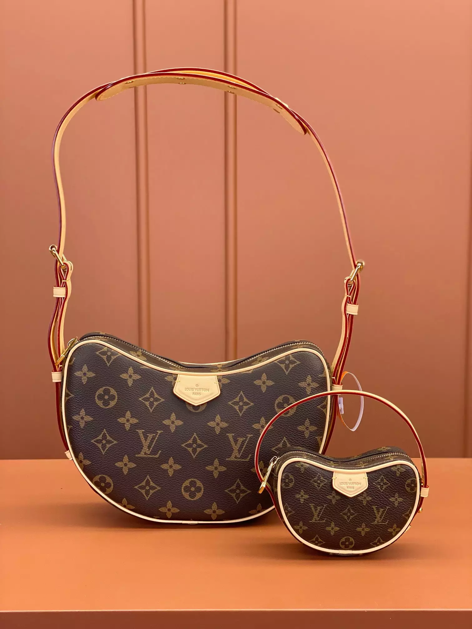 Croissant MM Monogram Canvas Natural Cowhide Leather Trim