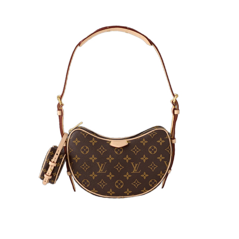 Croissant MM Monogram Canvas Natural Cowhide Leather Trim