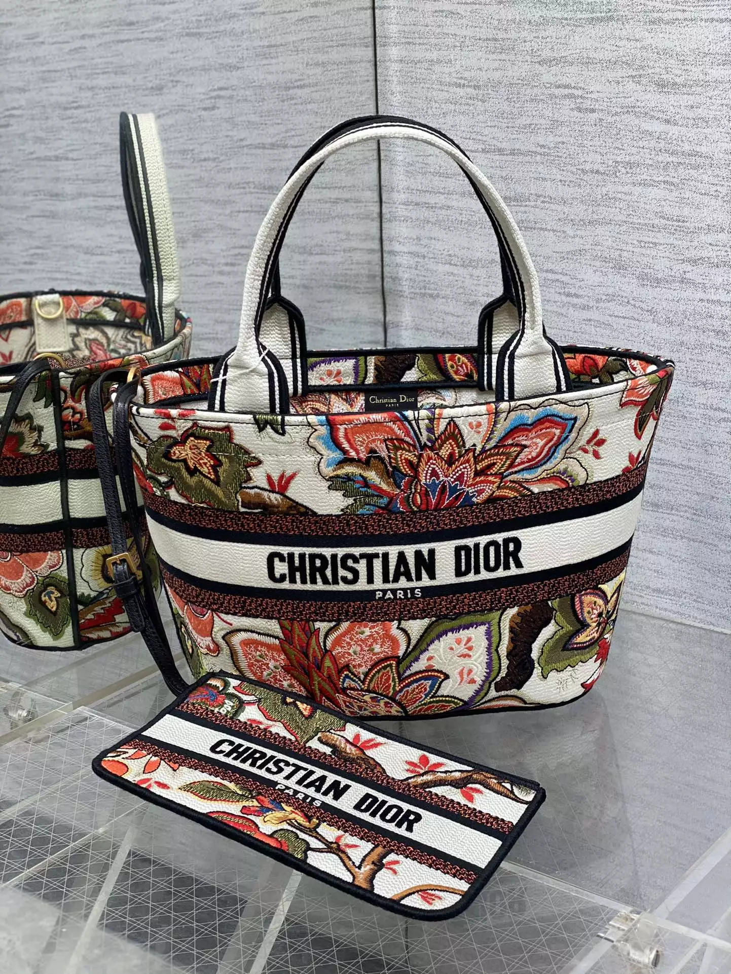Hat Basket Bag Natural Multicolor Albero Della Vita Embroidery