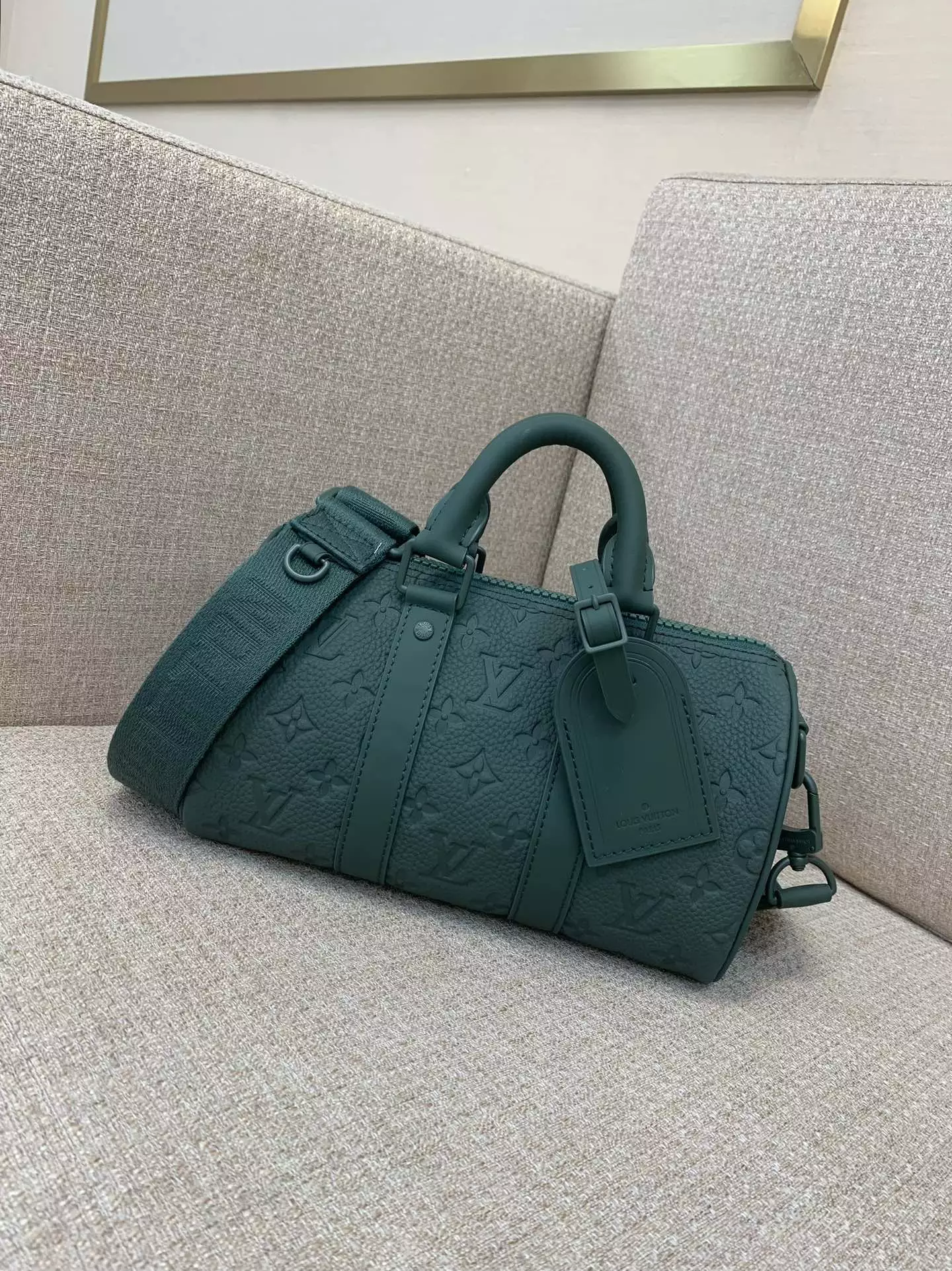 Keepall Bandoulière 25 Taurillon Monogram Forest Green Leather