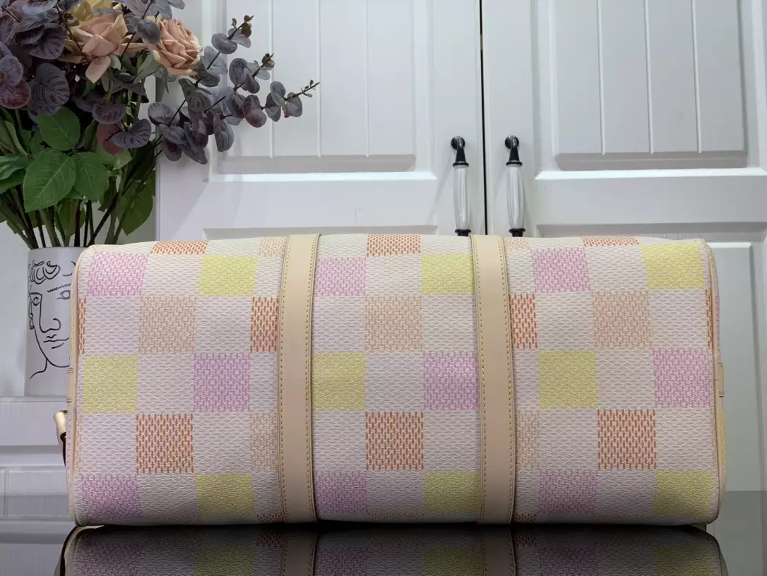 Keepall Bandoulière 45 Peach Damier Giant Canvas