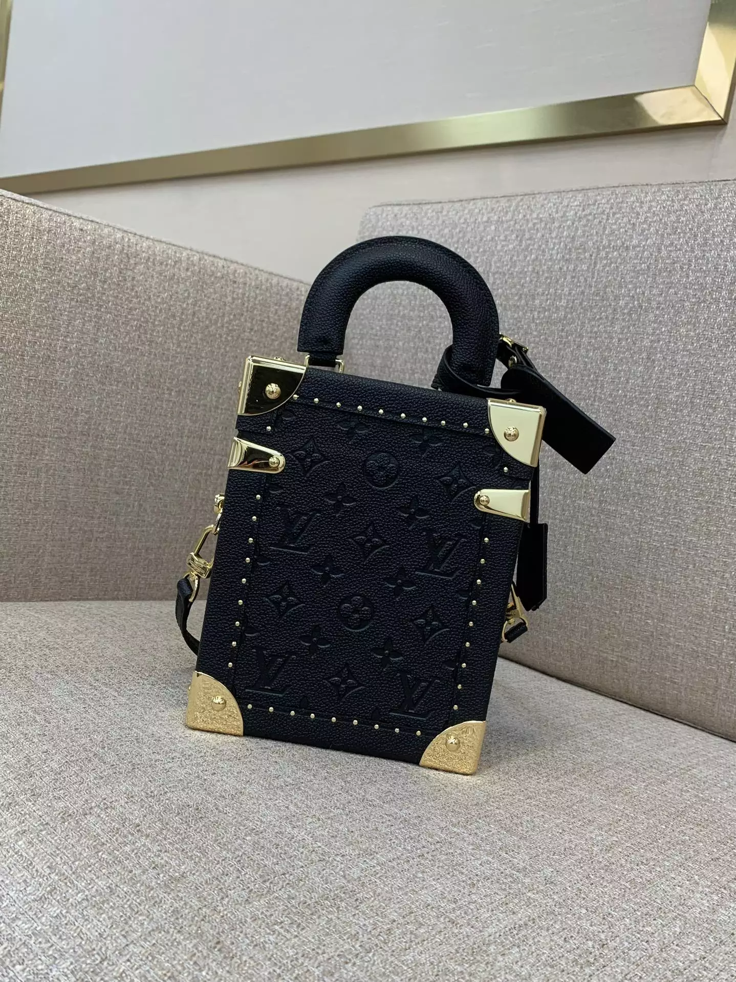 LV Camera Box Black Monogram Empreinte Leather