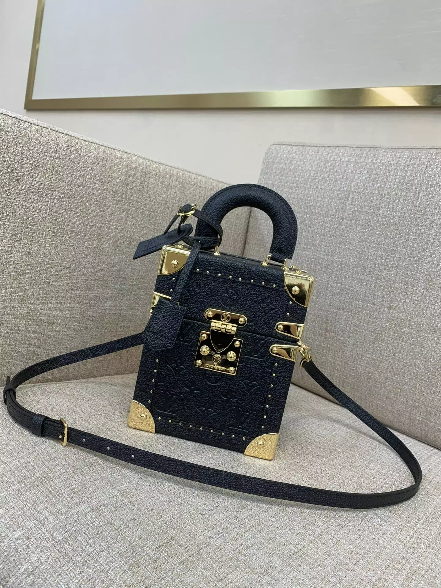 LV Camera Box Black Monogram Empreinte Leather