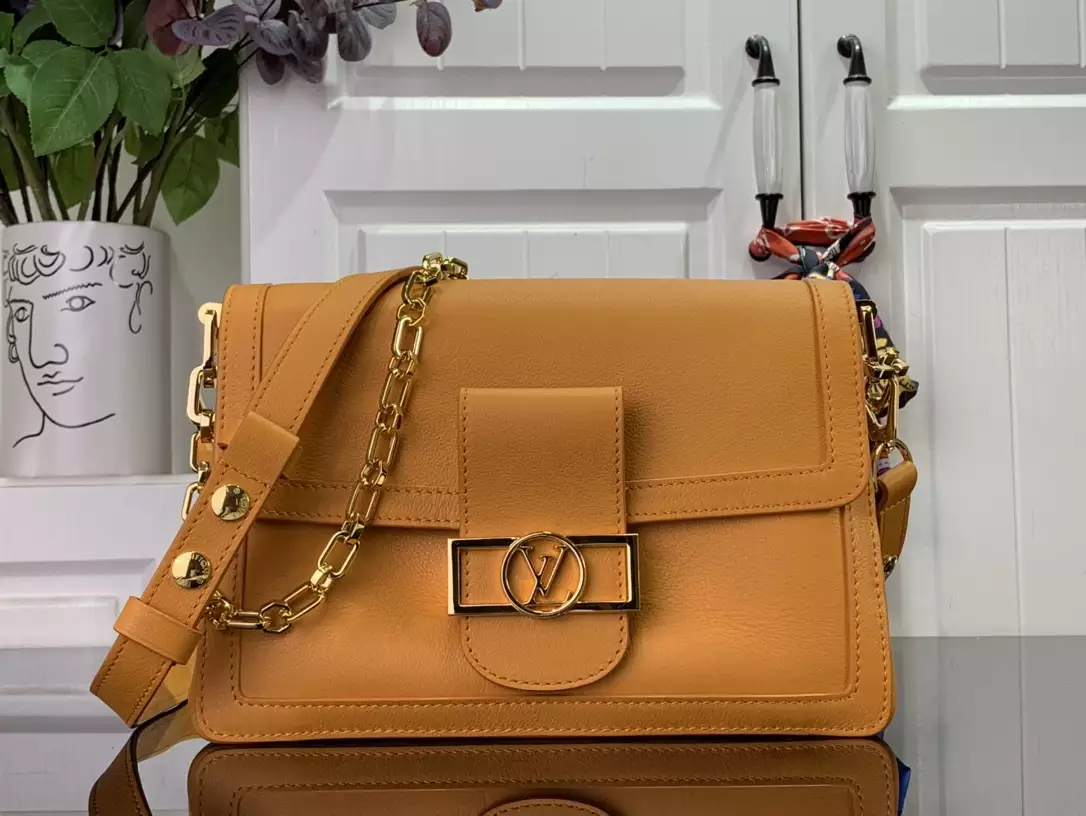 LV Dauphine Soft MM Orange Calfskin