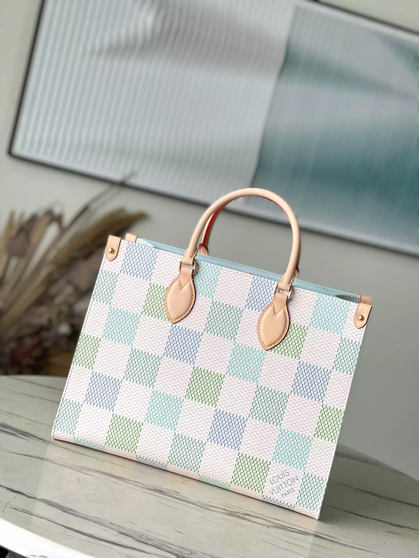 OnTheGo MM Pistachio Damier Giant Canvas