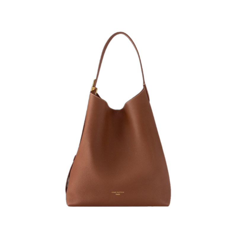 Low Key Hobo MM Cognac Brown Grained Calfskin