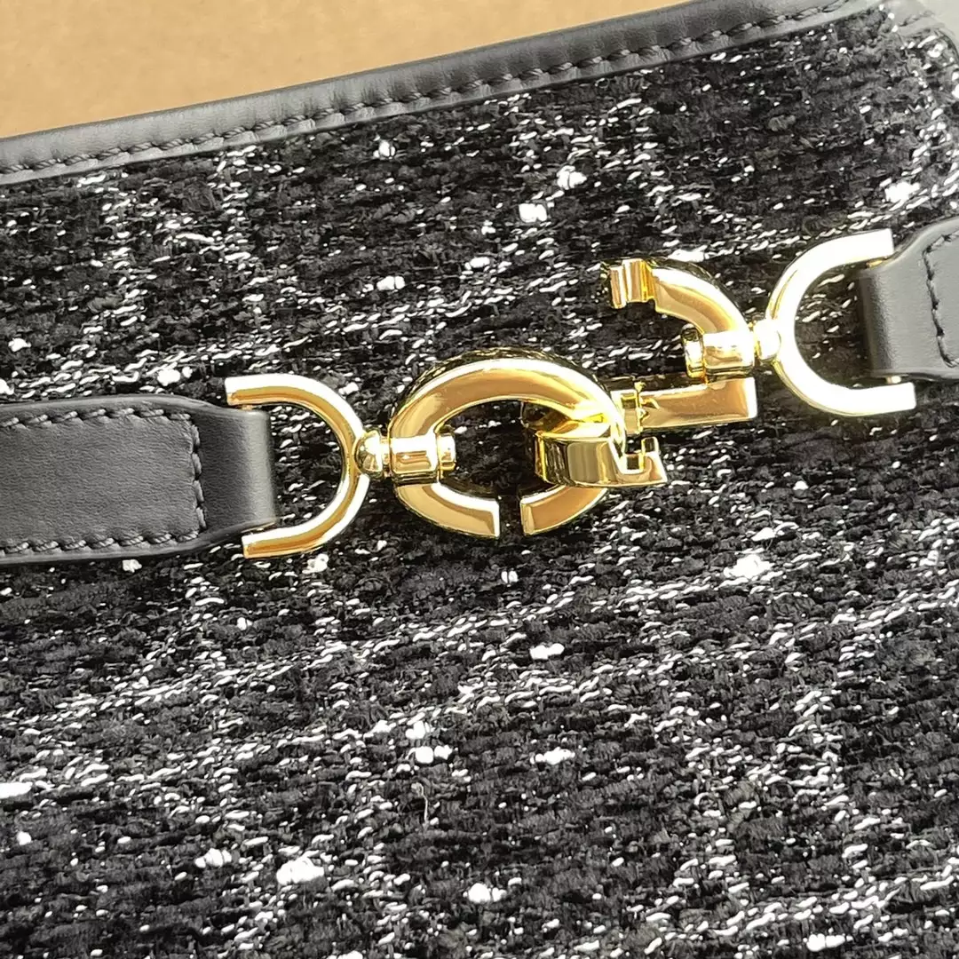 Medium C’est Dior Bag Black Cannage Tweed Embroidery