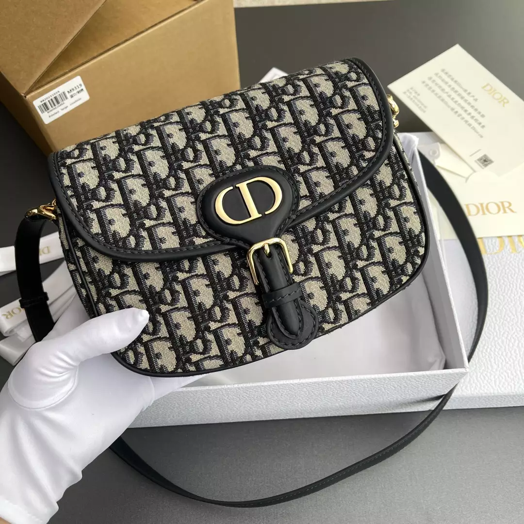 Medium Dior Bobby Bag Blue Dior Oblique Jacquard