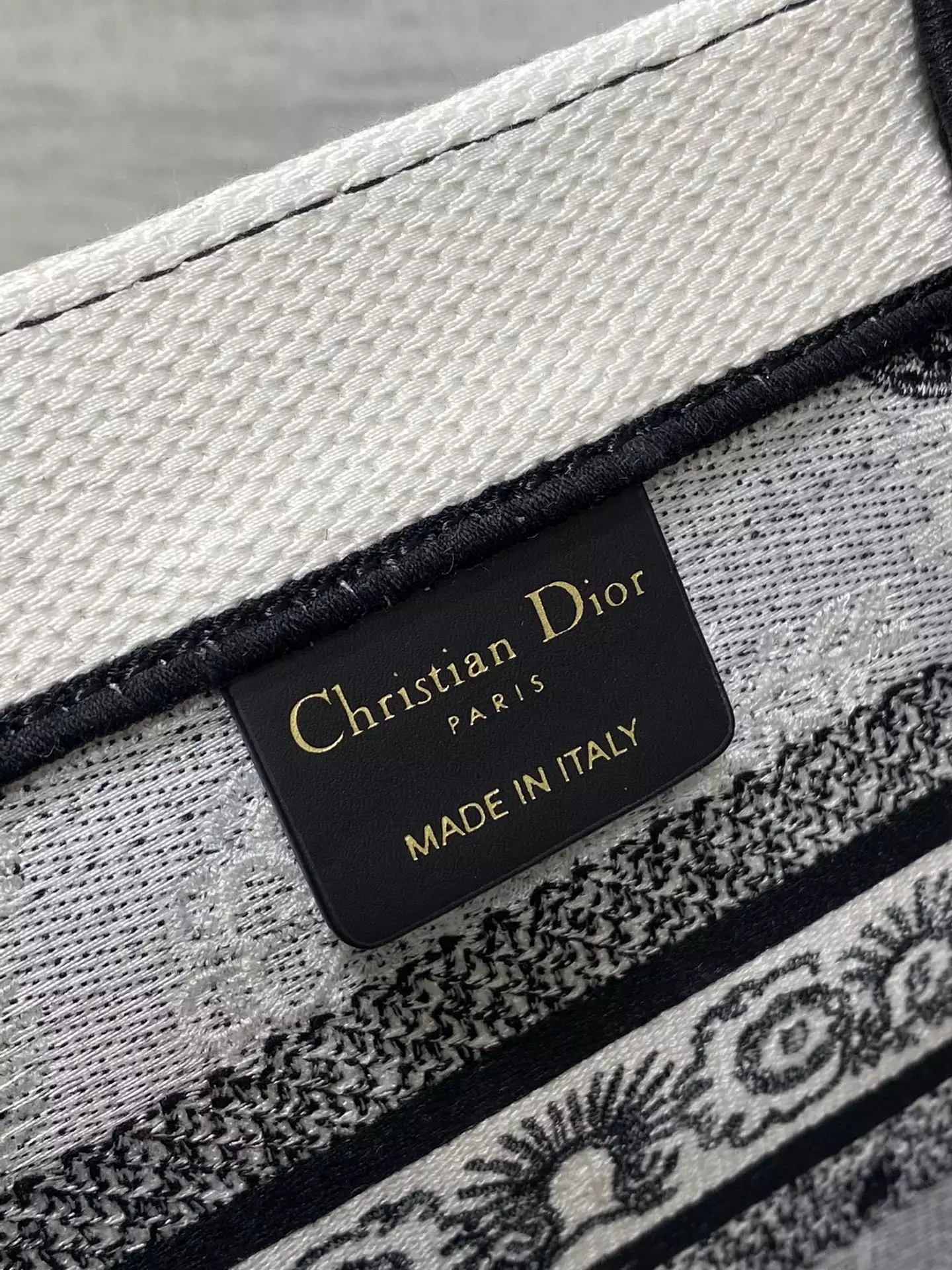 Medium Dior Book Tote Black and White Butterfly Bandana Embroidery