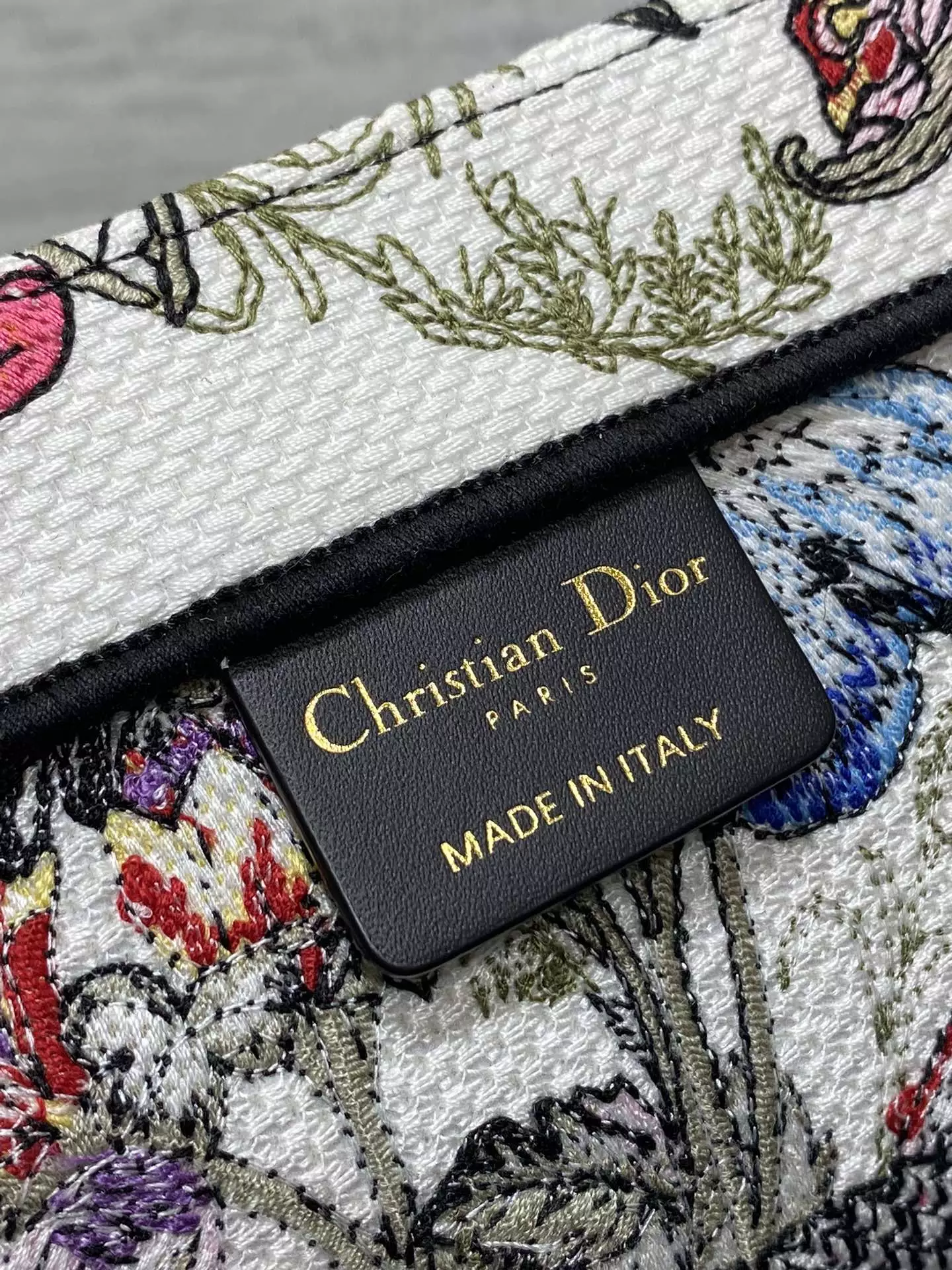 Medium Dior Book Tote White Multicolor Mexico Millefiori Embroidery