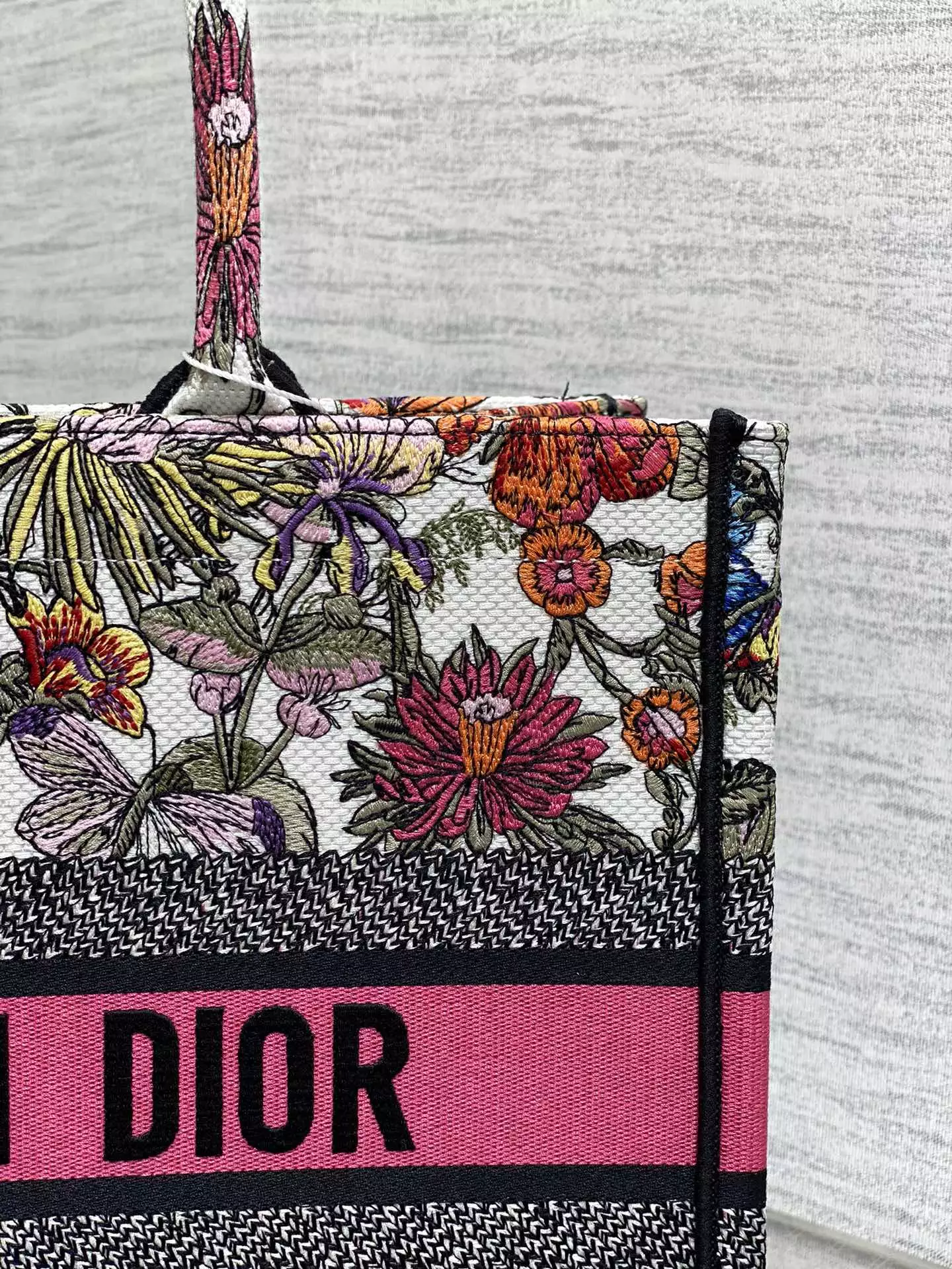 Medium Dior Book Tote White Multicolor Mexico Millefiori Embroidery