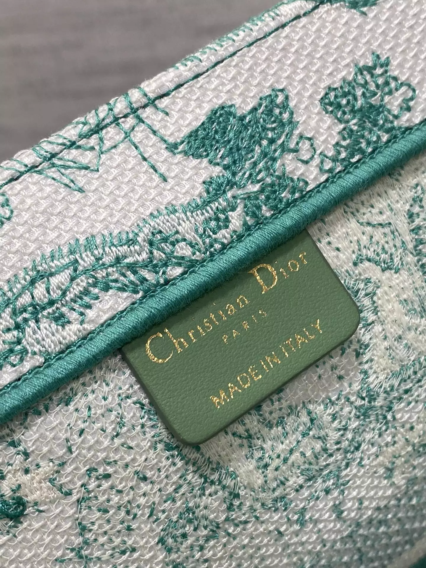 Medium Dioriviera Dior Book Tote Aquamarina Toile de Jouy Embroidery