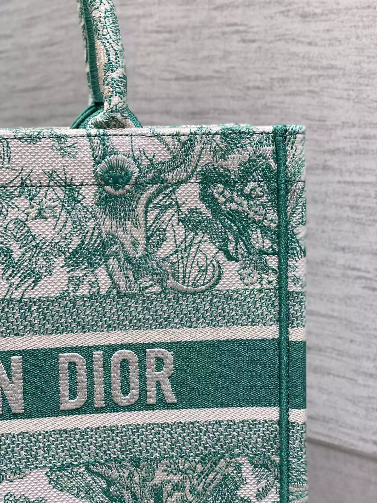 Medium Dioriviera Dior Book Tote Aquamarina Toile de Jouy Embroidery