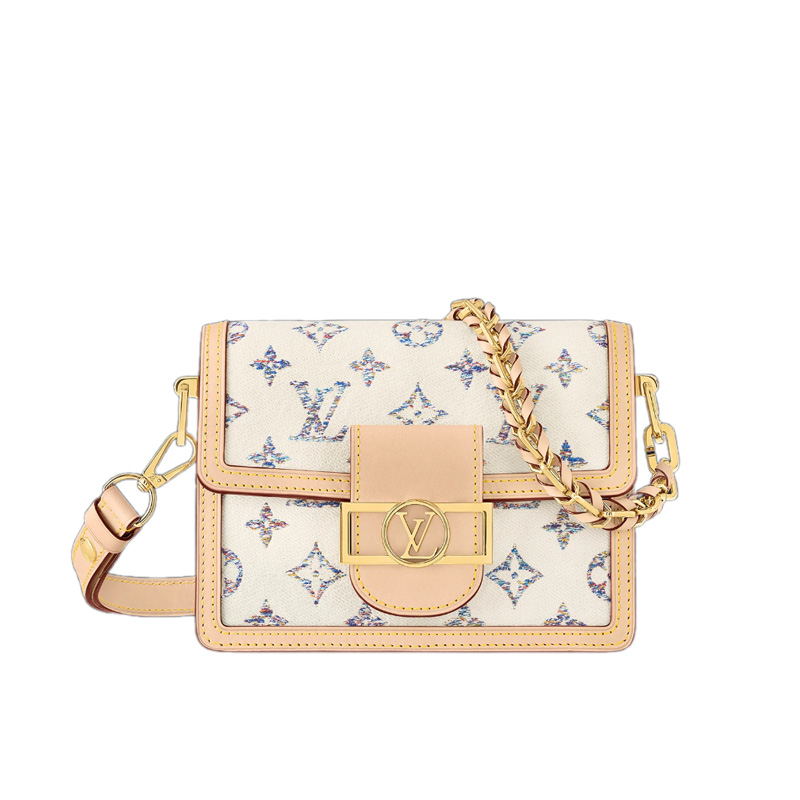 Mini Dauphine Multicolor Beige Monogram Jacquard Fabric