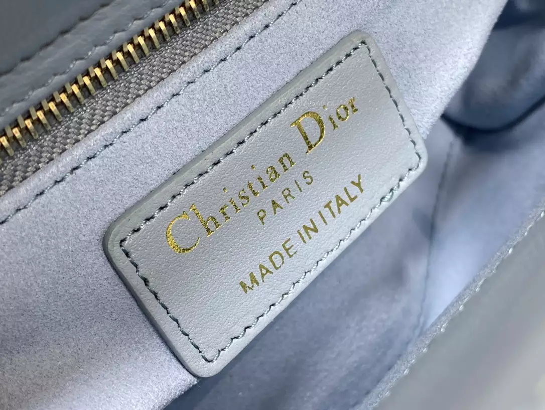 Mini Lady Dior Bag Two-Tone Sky Blue and Steel Gray Cannage Lambskin