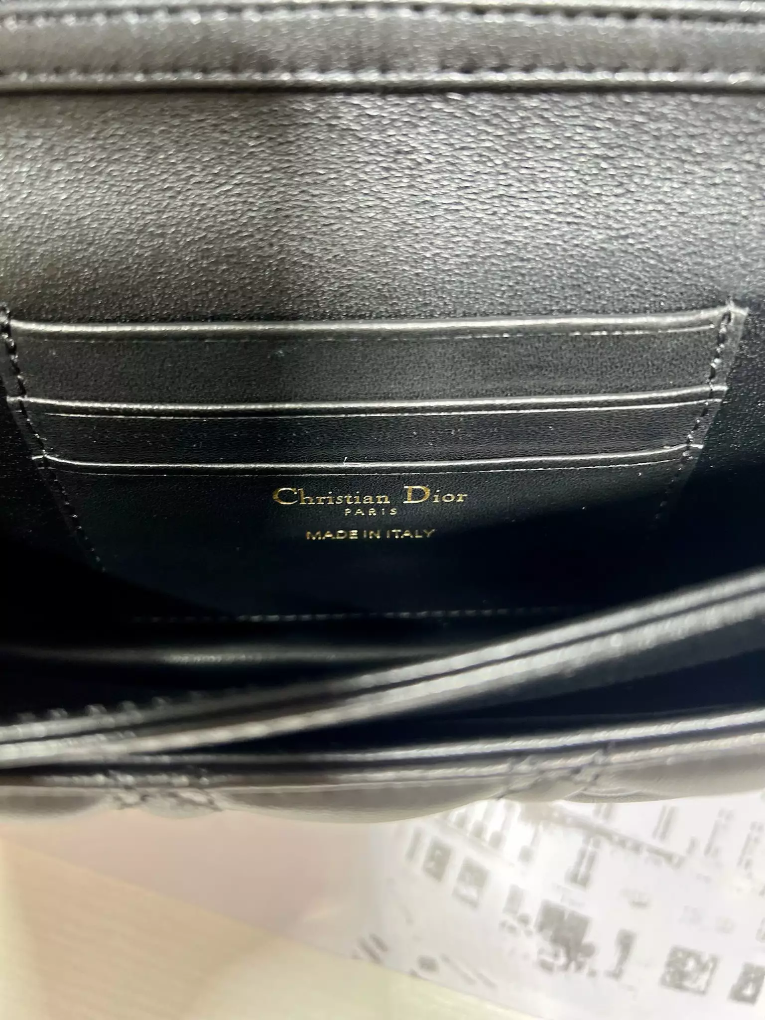 My Dior Mini Bag Black Cannage Lambskin with Gold-Finish Butterfly Studs