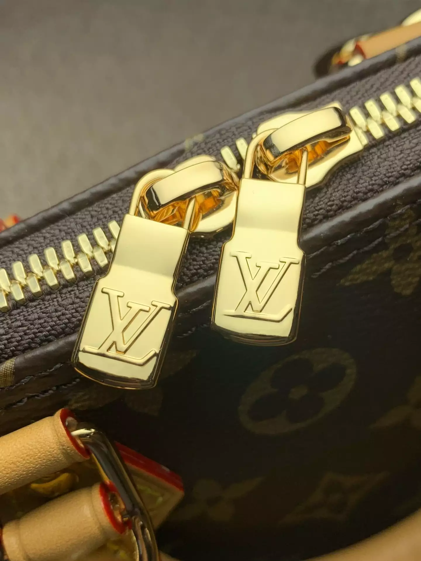 Nano Alma Monogram Canvas Natural Leather Trim