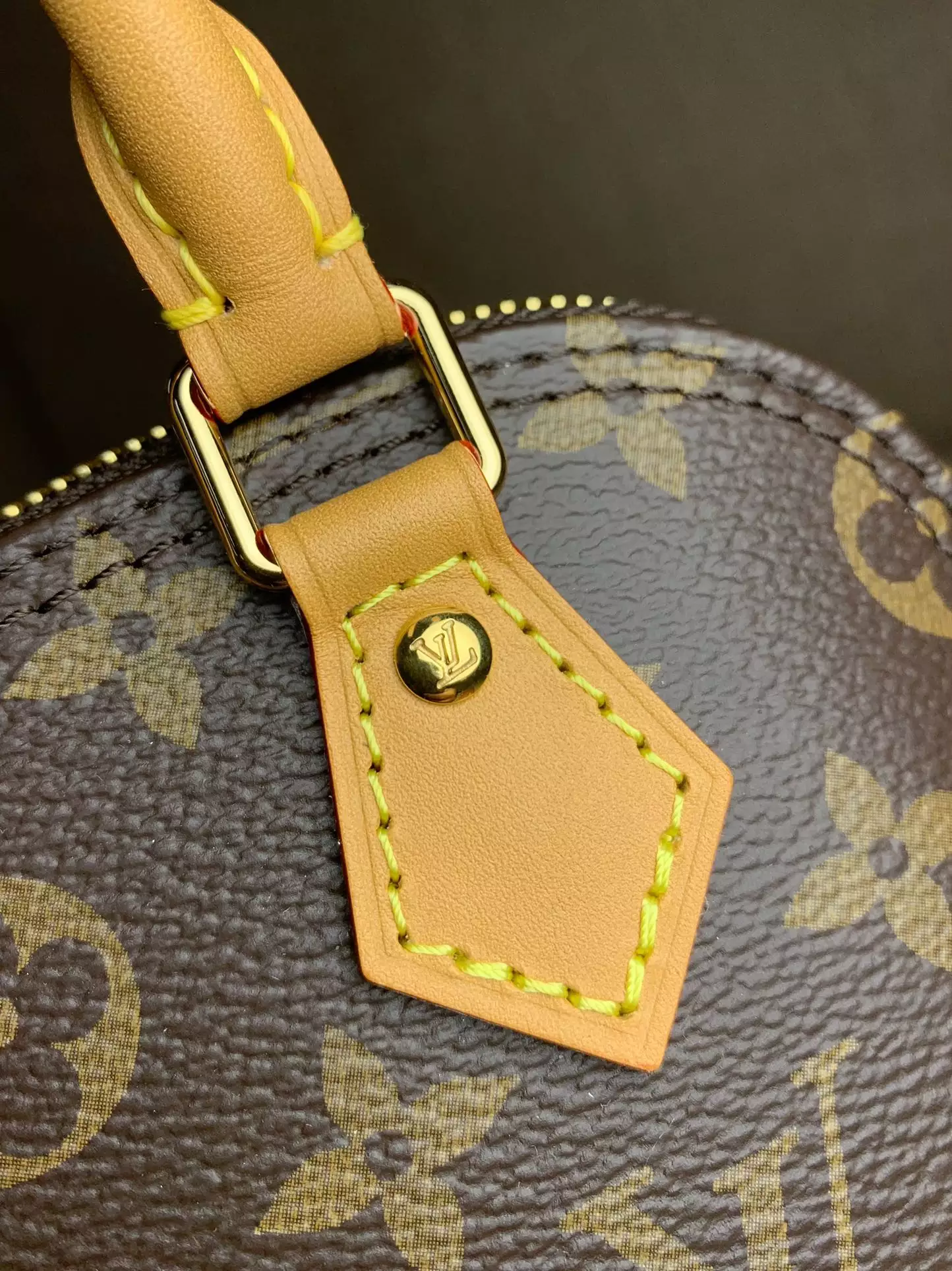Nano Alma Monogram Canvas Natural Leather Trim