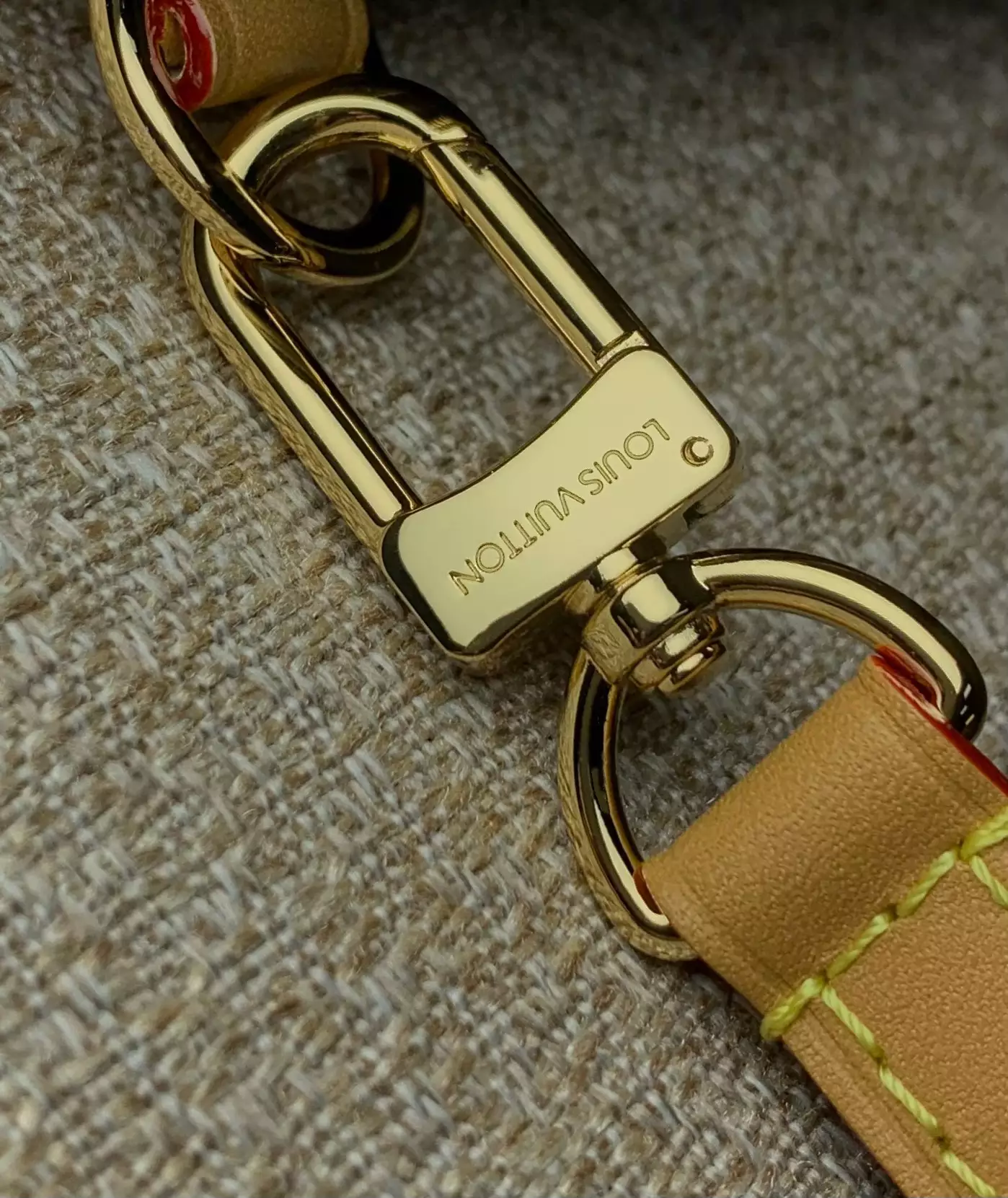 Nano Alma Monogram Canvas Natural Leather Trim