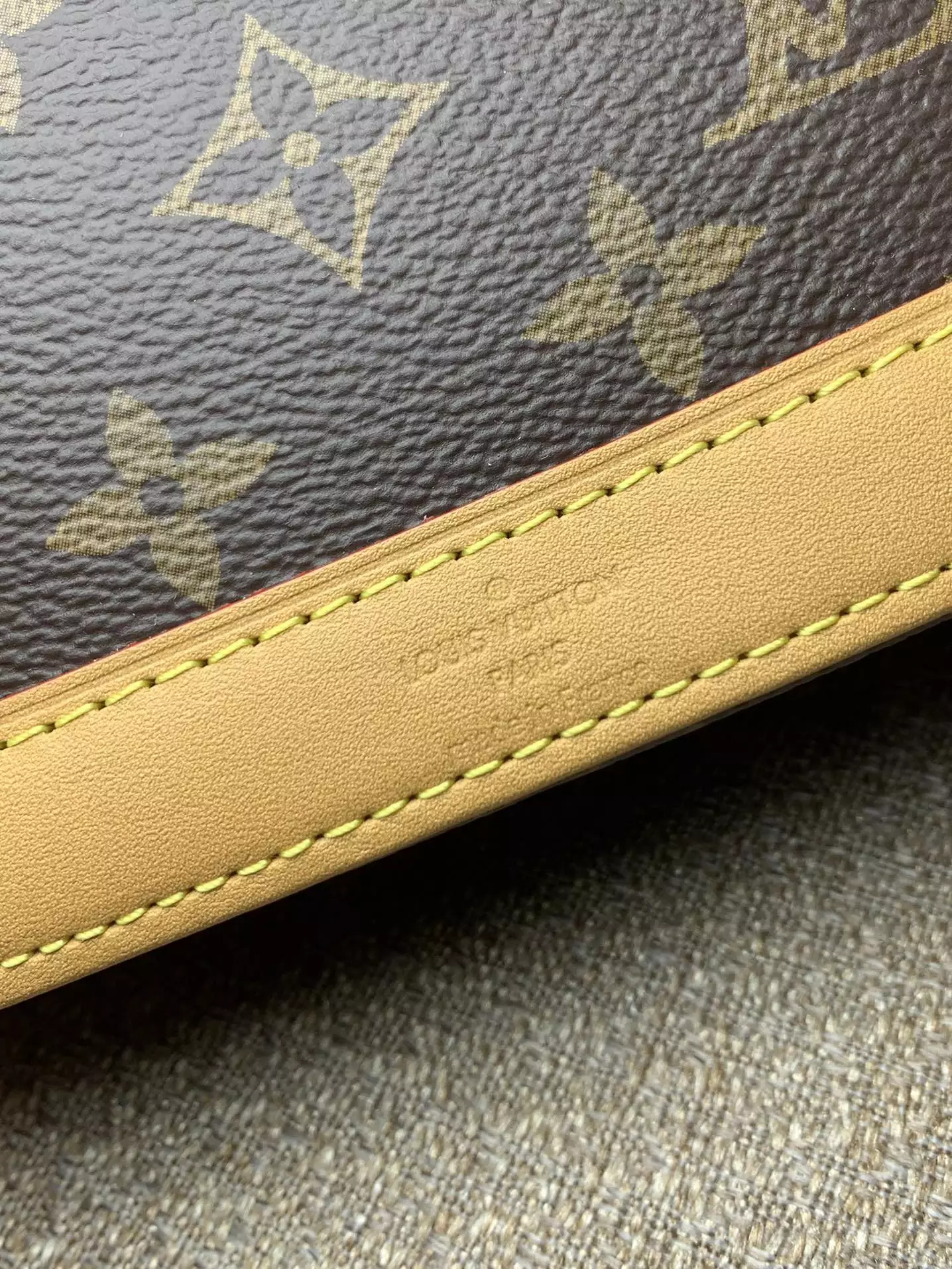 Nano Alma Monogram Canvas Natural Leather Trim