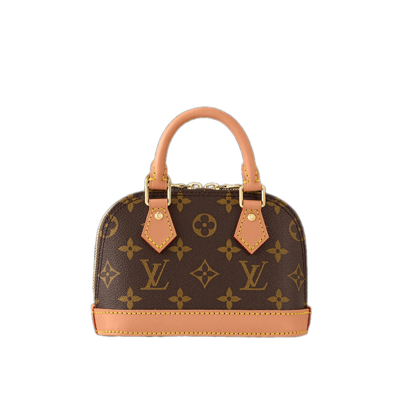 Nano Alma Monogram Canvas Natural Leather Trim