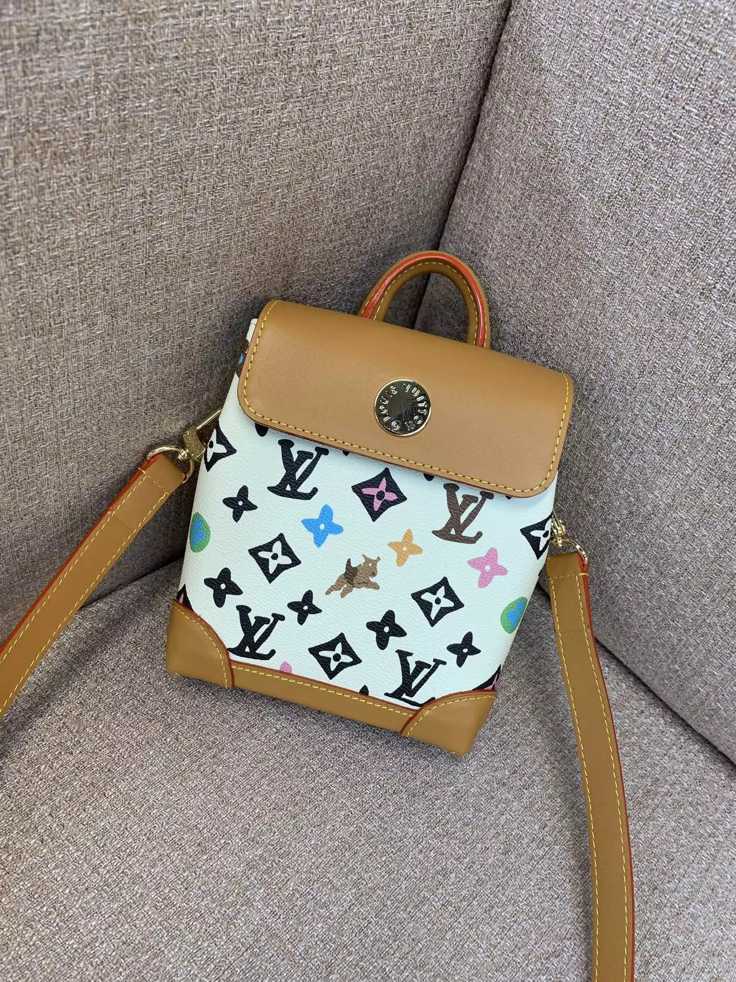 Nano Steamer Vanilla Monogram Craggy Canvas