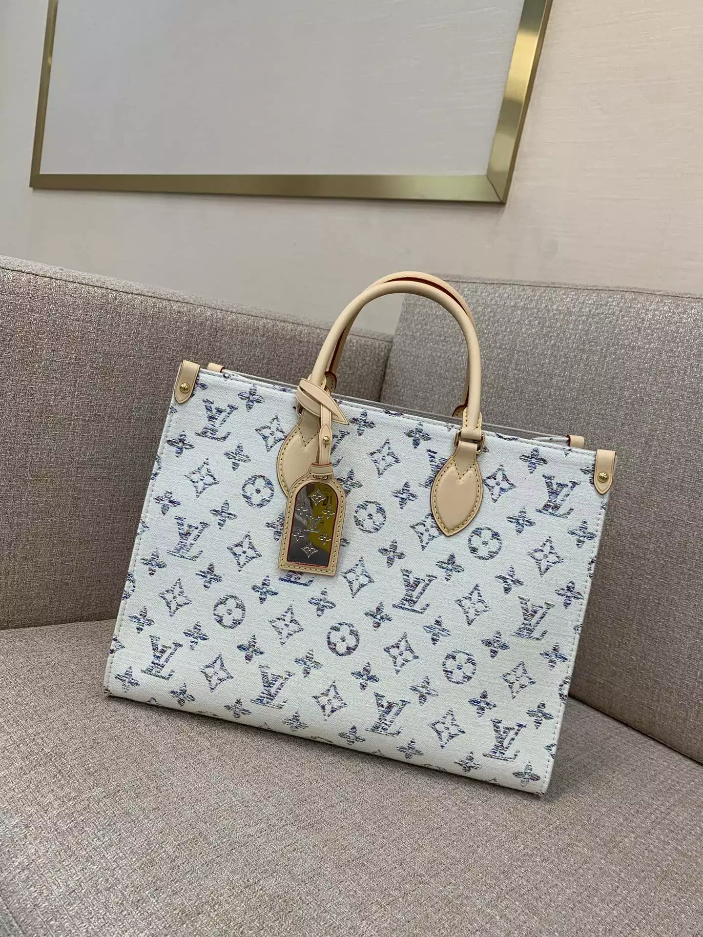OnTheGo MM Multicolor Beige Monogram Jacquard Fabric