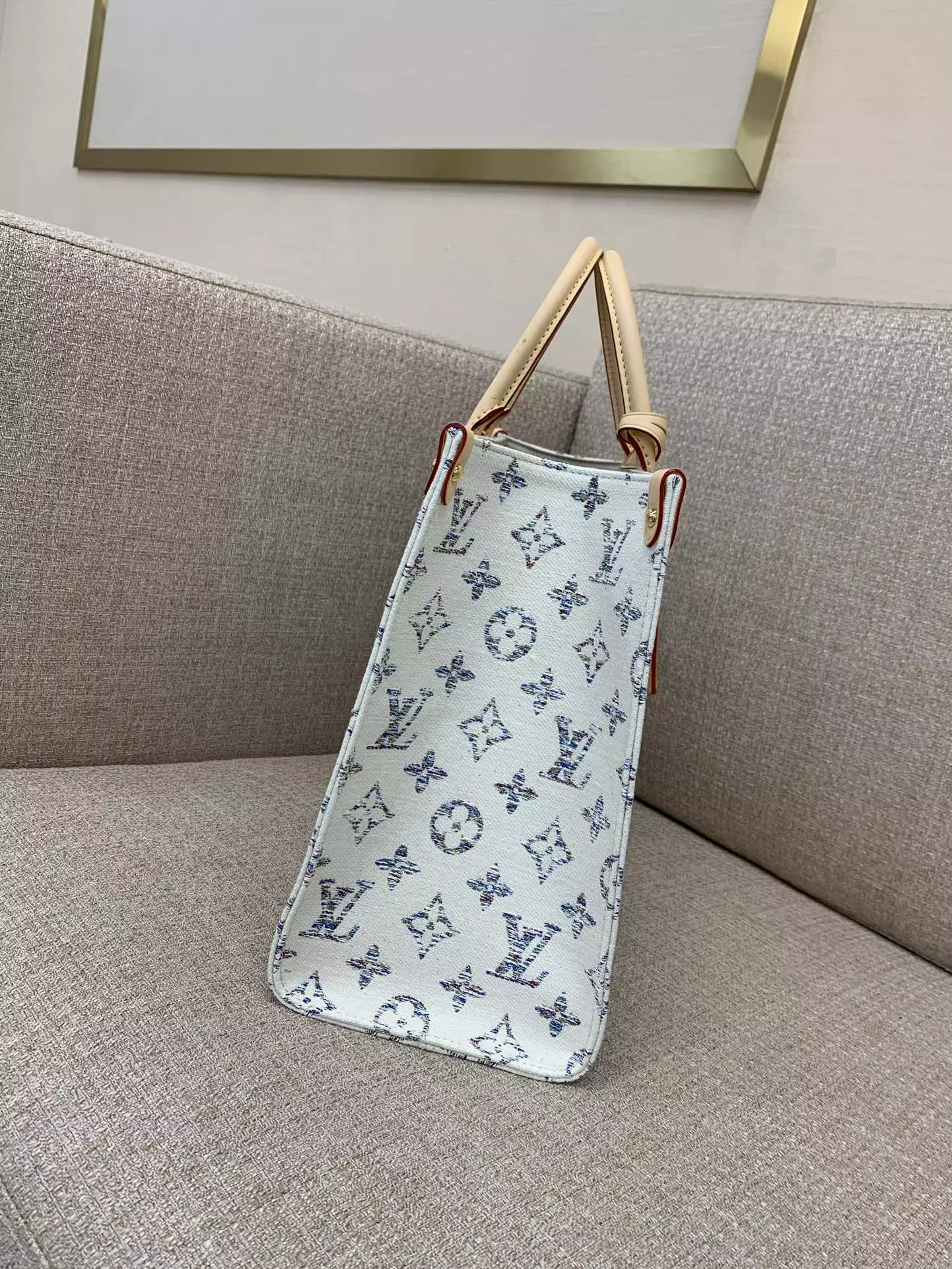 OnTheGo MM Multicolor Beige Monogram Jacquard Fabric
