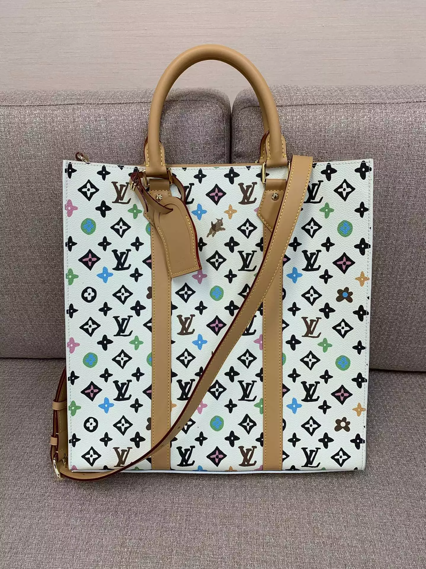 Sac Plat Vanilla Monogram Craggy Canvas
