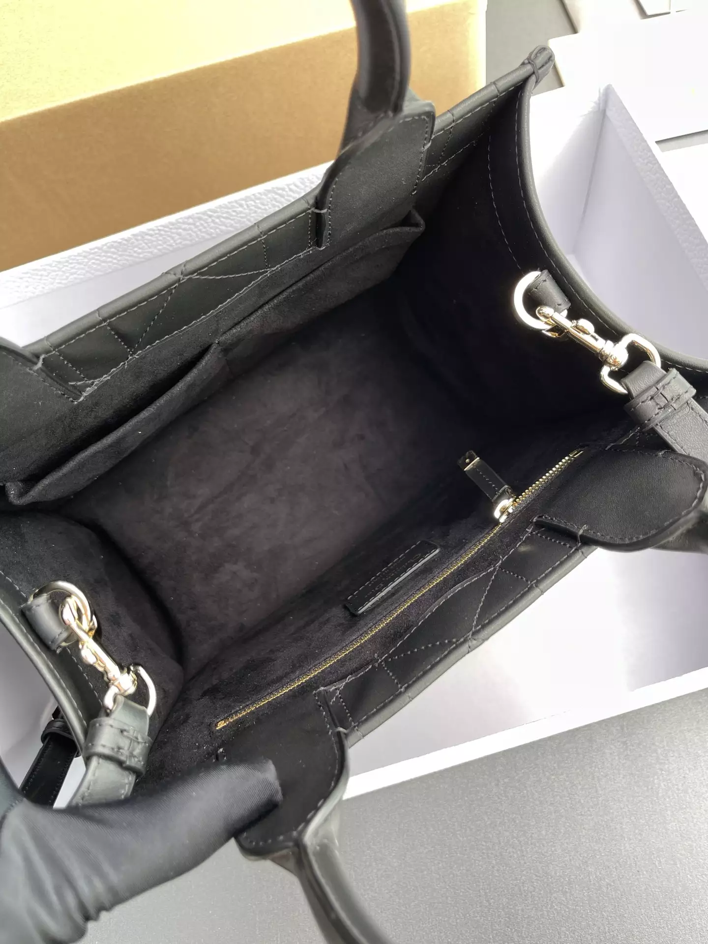 Small Dior Book Tote Black Macrocannage Calfskin