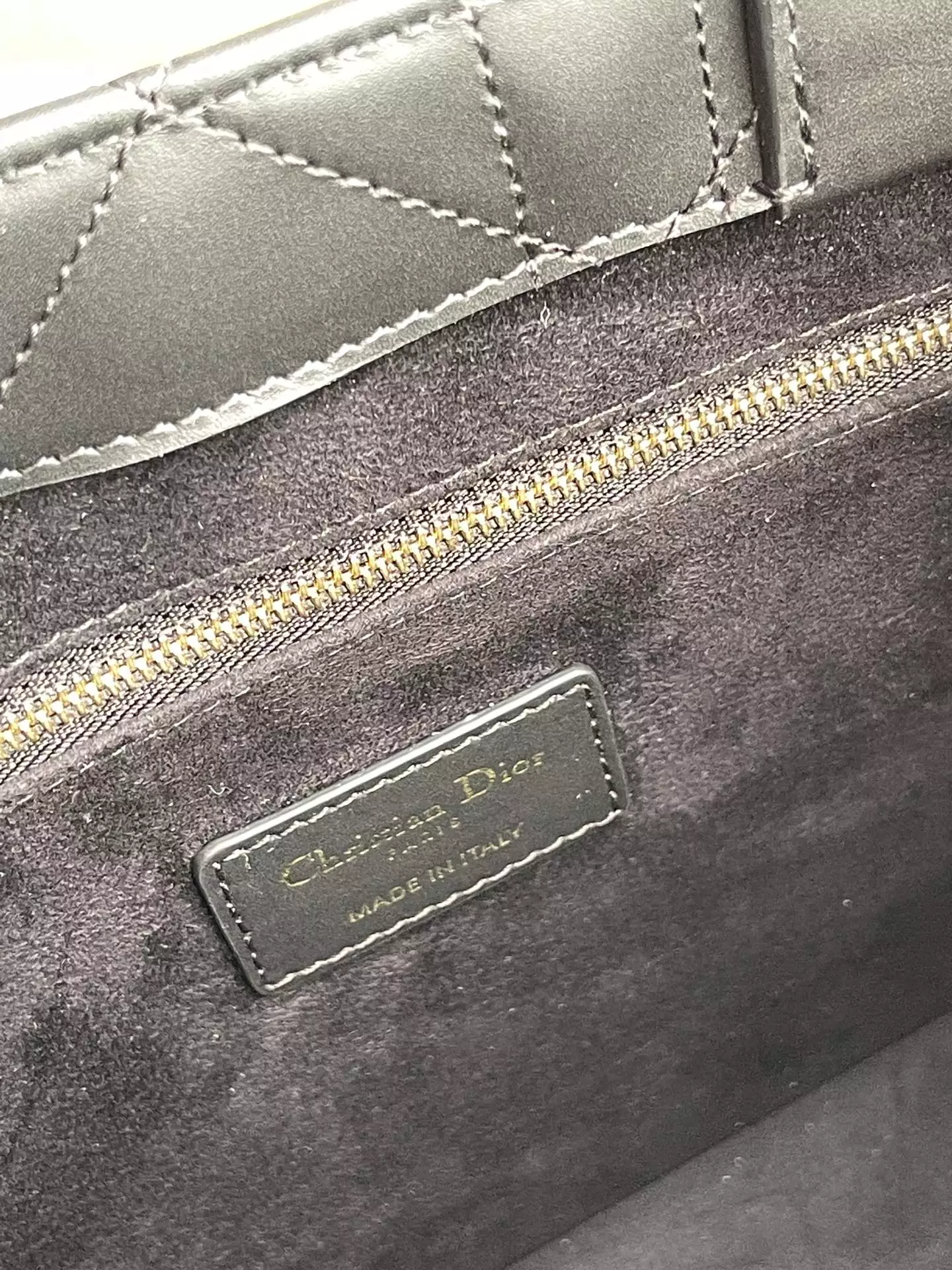 Small Dior Book Tote Black Macrocannage Calfskin