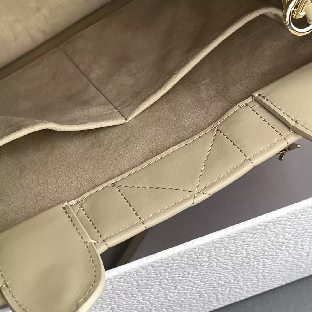 Small Dior Book Tote Powder Beige Macrocannage Calfskin