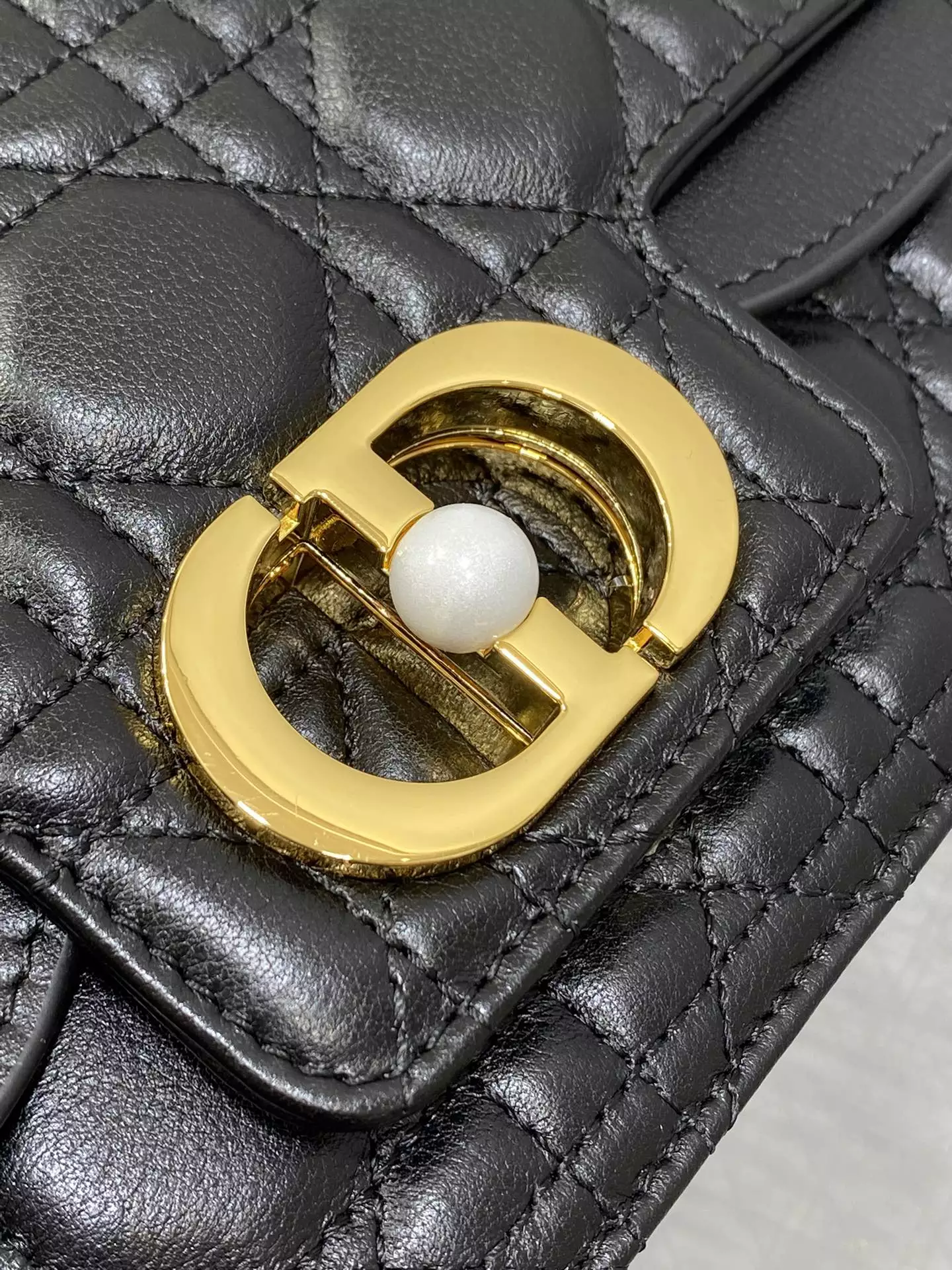 Small Dior Jolie Top Handle Bag Black Cannage Calfskin