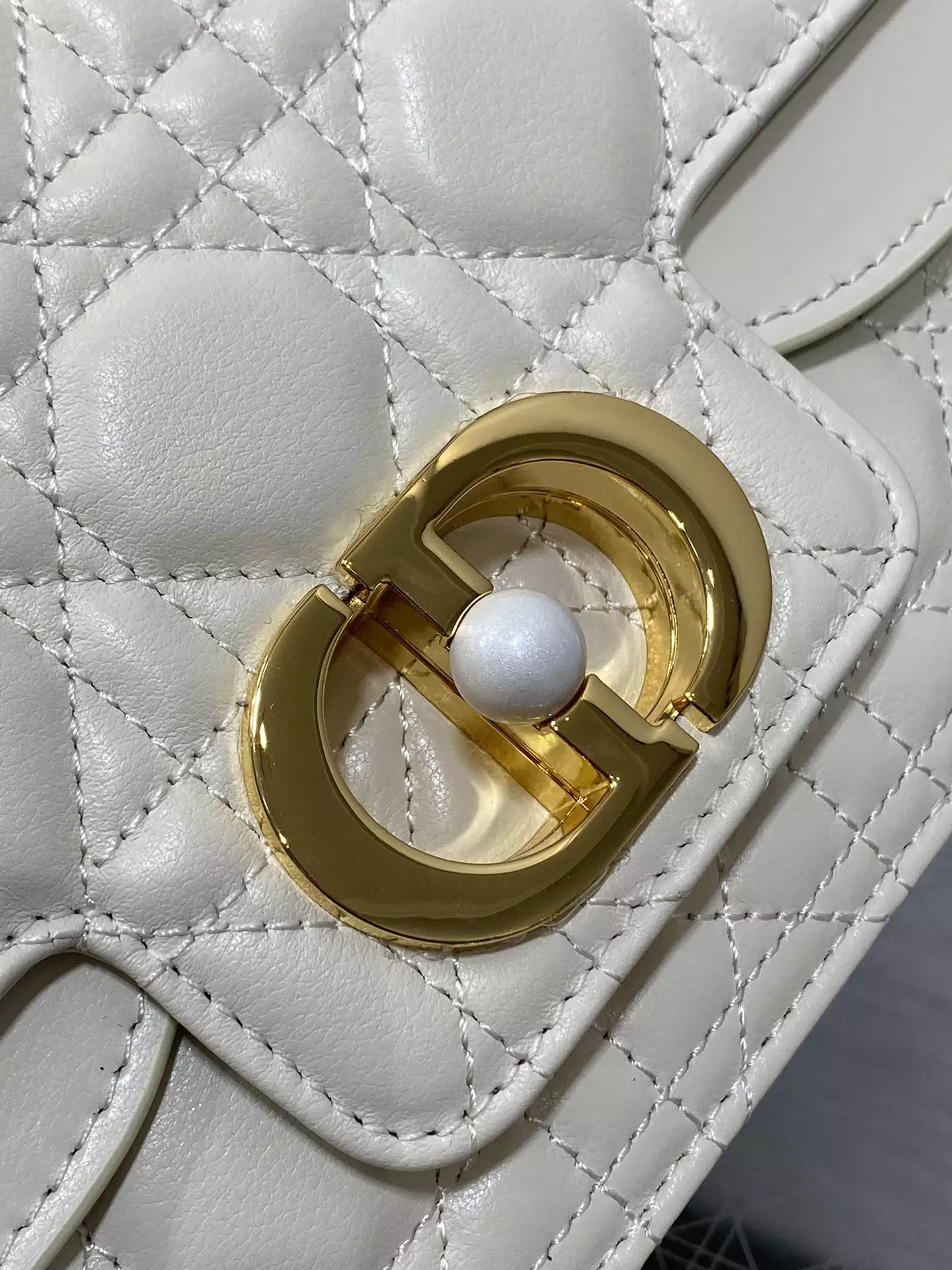Small Dior Jolie Top Handle Bag Latte Cannage Calfskin