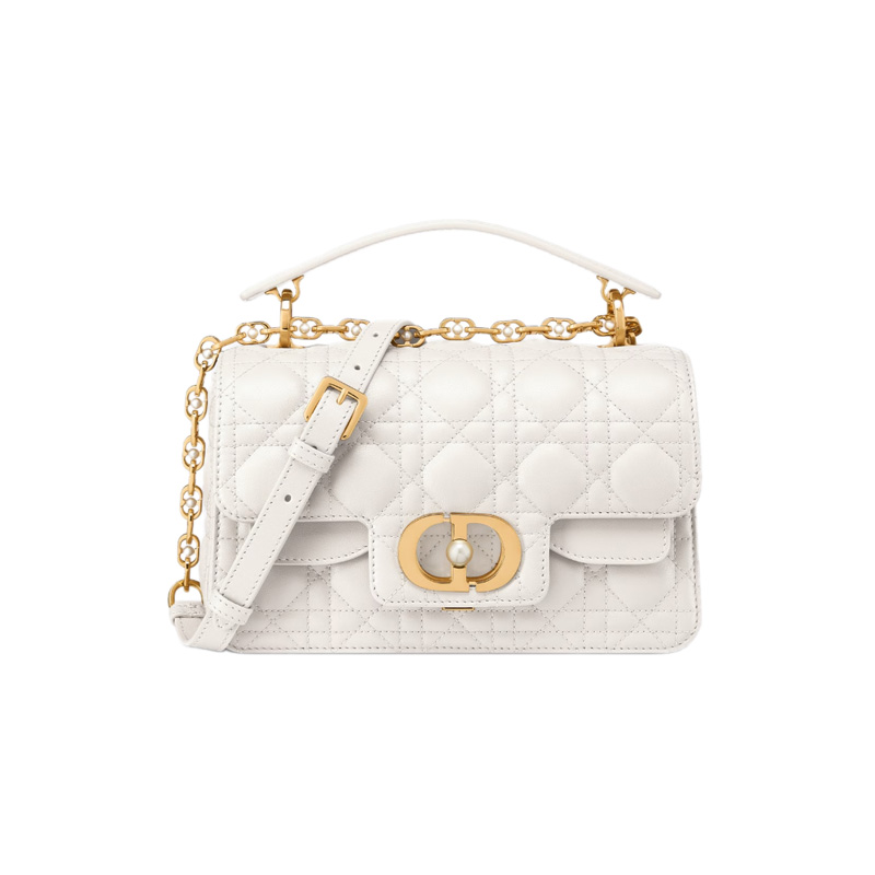 Small Dior Jolie Top Handle Bag Latte Cannage Calfskin