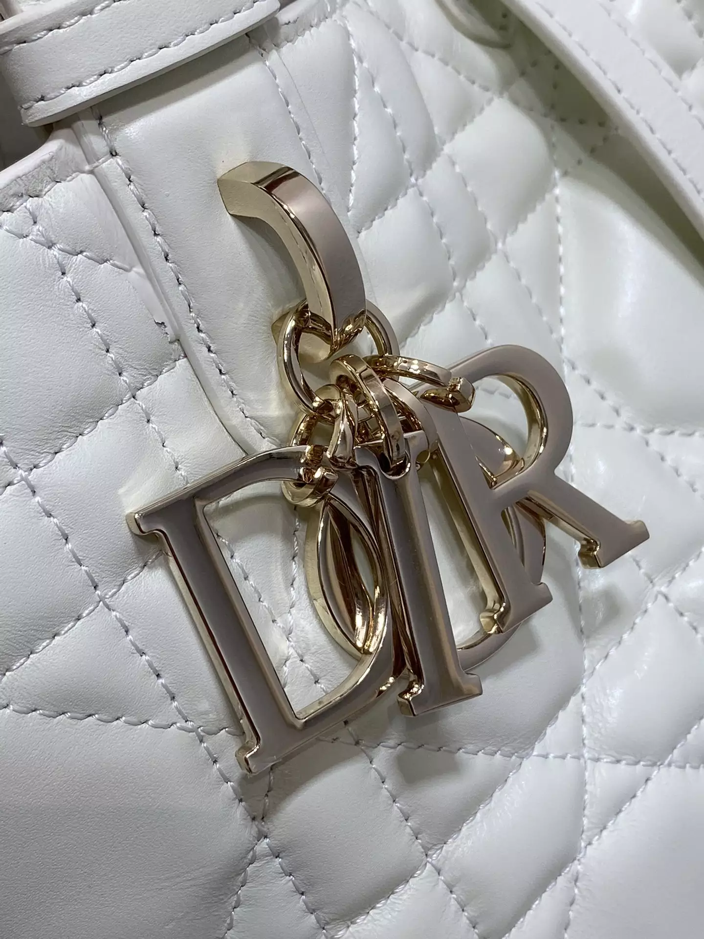 Small Dior Toujours Bag Latte Macrocannage Calfskin