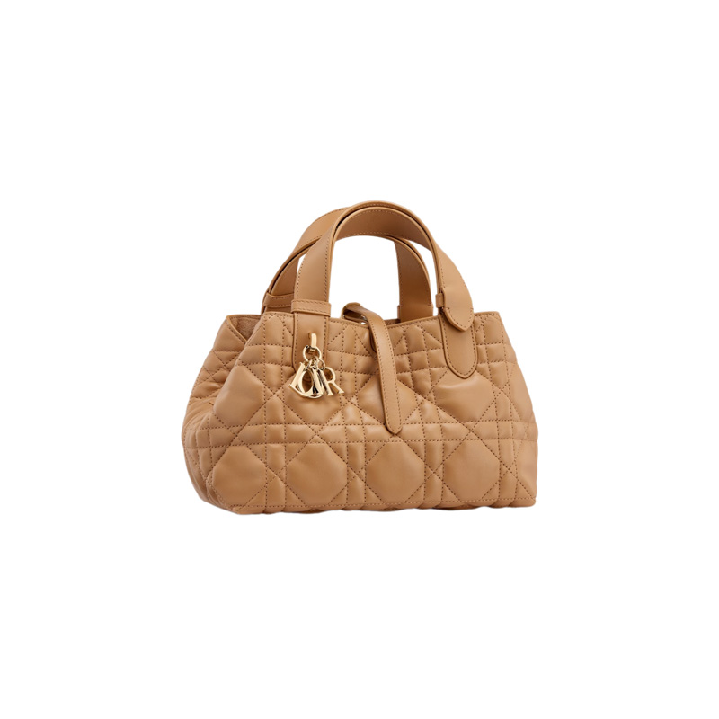 Small Dior Toujours Bag Medium Tan Macrocannage Calfskin