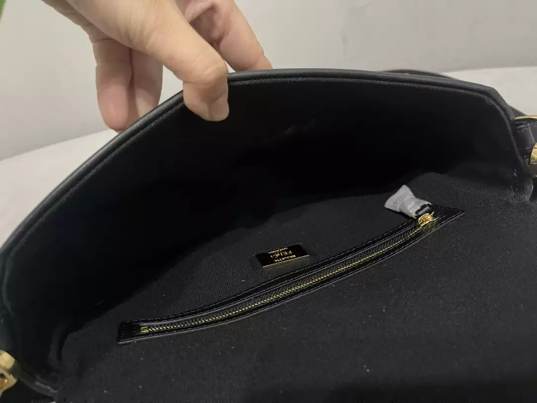 Baguette Black FF Canvas Bag