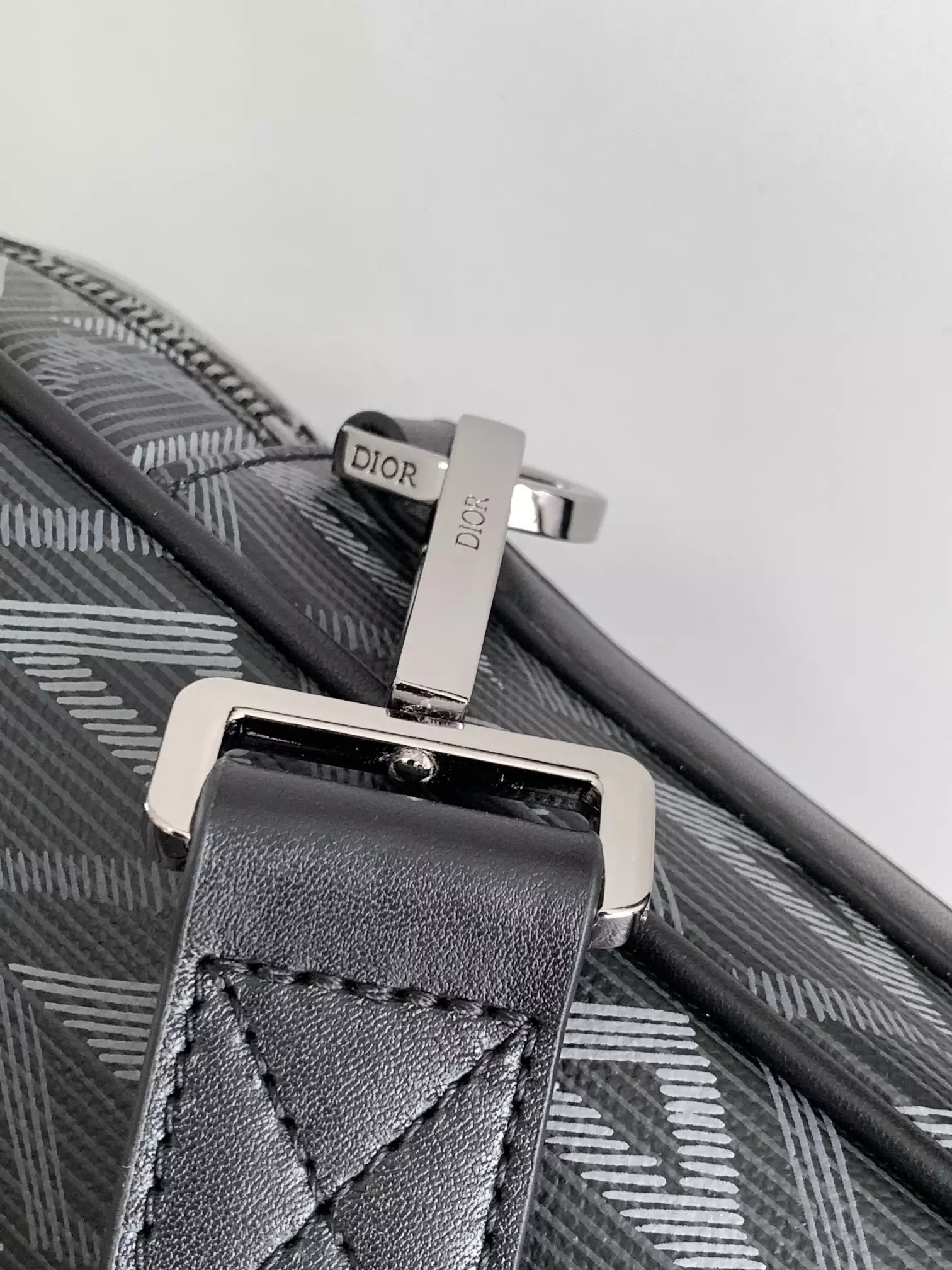Briefcase Black CD Diamond Canvas and Black Grained Calfskin