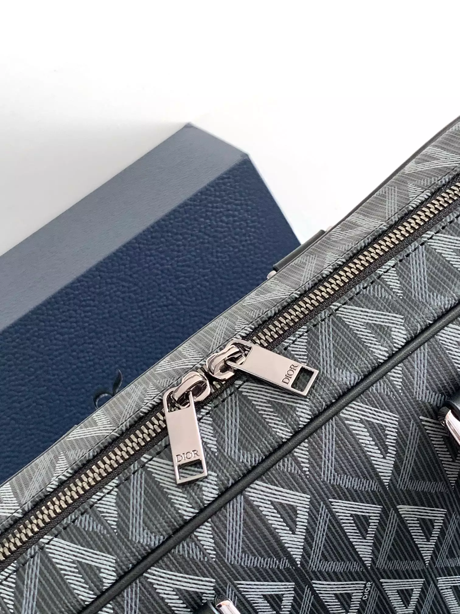 Briefcase Black CD Diamond Canvas and Black Grained Calfskin